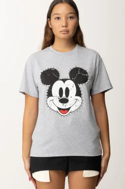 Aniye By T-shirt con Stampa Mickey e BorchieGRAY