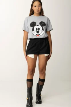 Aniye By T-shirt con Stampa Mickey e BorchieGRAY