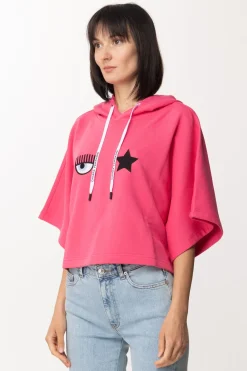 Chiara Ferragni Felpa Corta con Cappuccio e Logo Eye StarFANDANGO