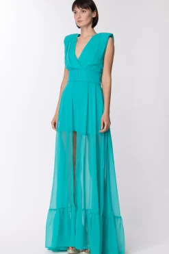 Dramèe Abito Lungo con Maxi SpaccoMENTA