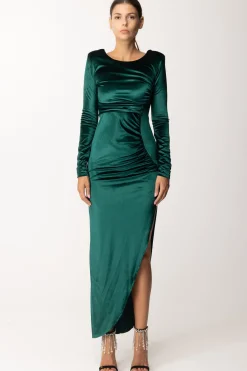 Dramèe Abito Lungo Laminato con FusciaccaBOSCO