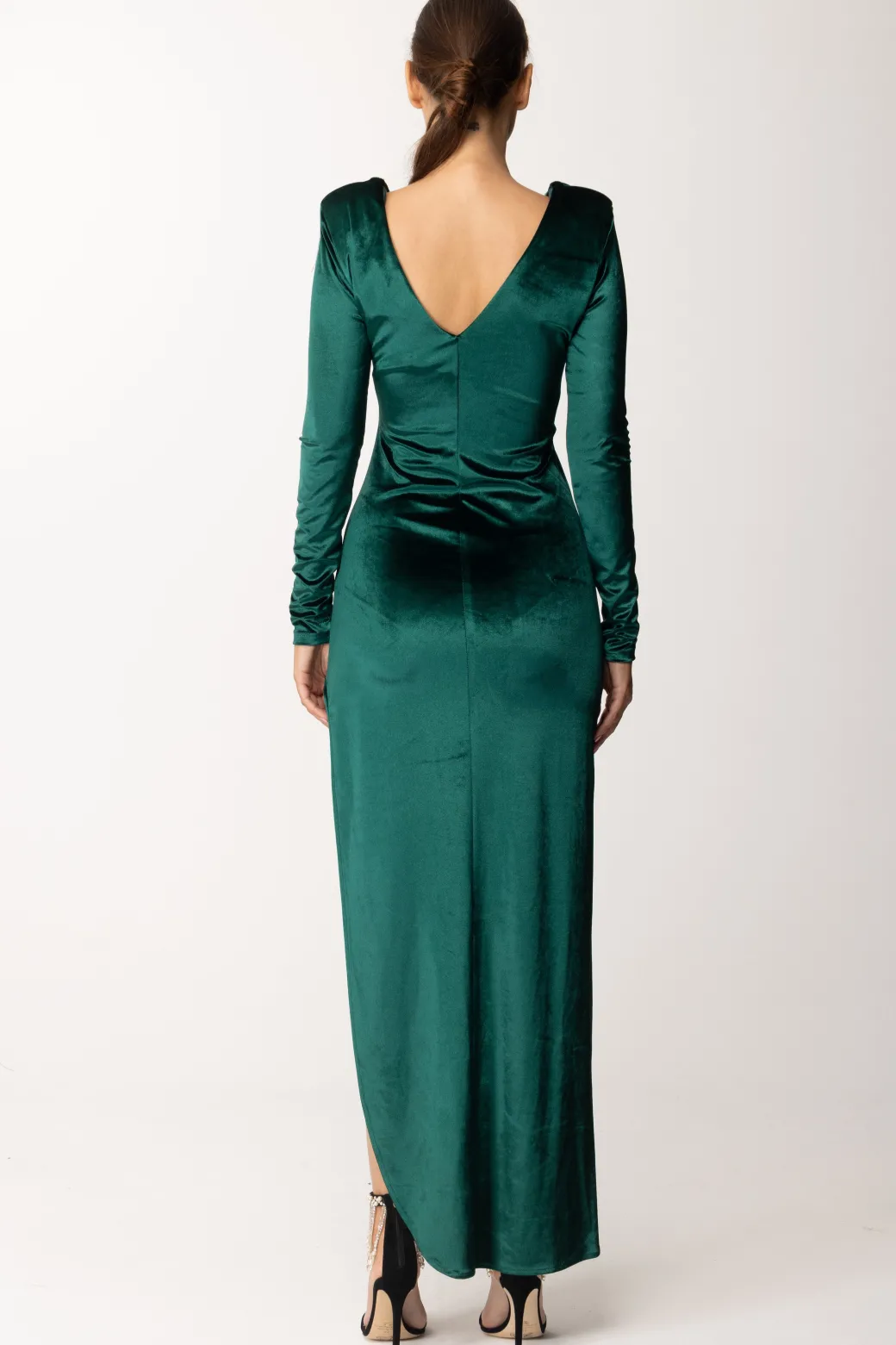 Dramèe Abito Lungo Laminato con FusciaccaBOSCO