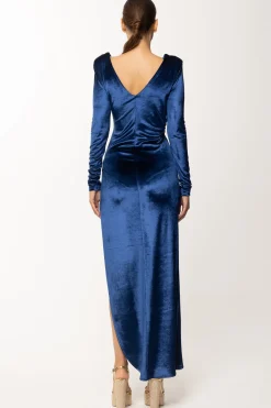 Dramèe Abito Lungo Laminato con FusciaccaBLU