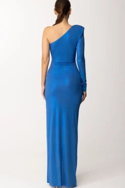 Dramèe Abito Lungo Monospalla con ArricciaturaBLU