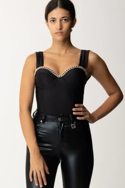 Dramèe Body con Catena In StrassNERO