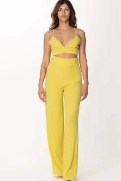Dramèe Crop Top con StrassGIALLO
