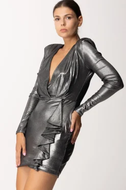 Dramèe Mini Abito Laminato con RuchesSILVER