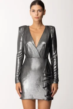 Dramèe Mini Abito Laminato con RuchesSILVER