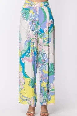Dramèe Pantaloni Palazzo con Stampa IrisSTAMPA IRIS