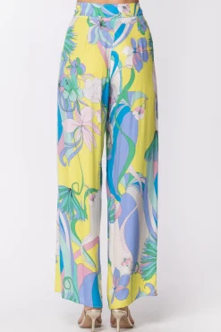 Dramèe Pantaloni Palazzo con Stampa IrisSTAMPA IRIS