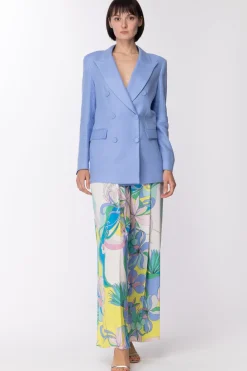 Dramèe Pantaloni Palazzo con Stampa IrisSTAMPA IRIS