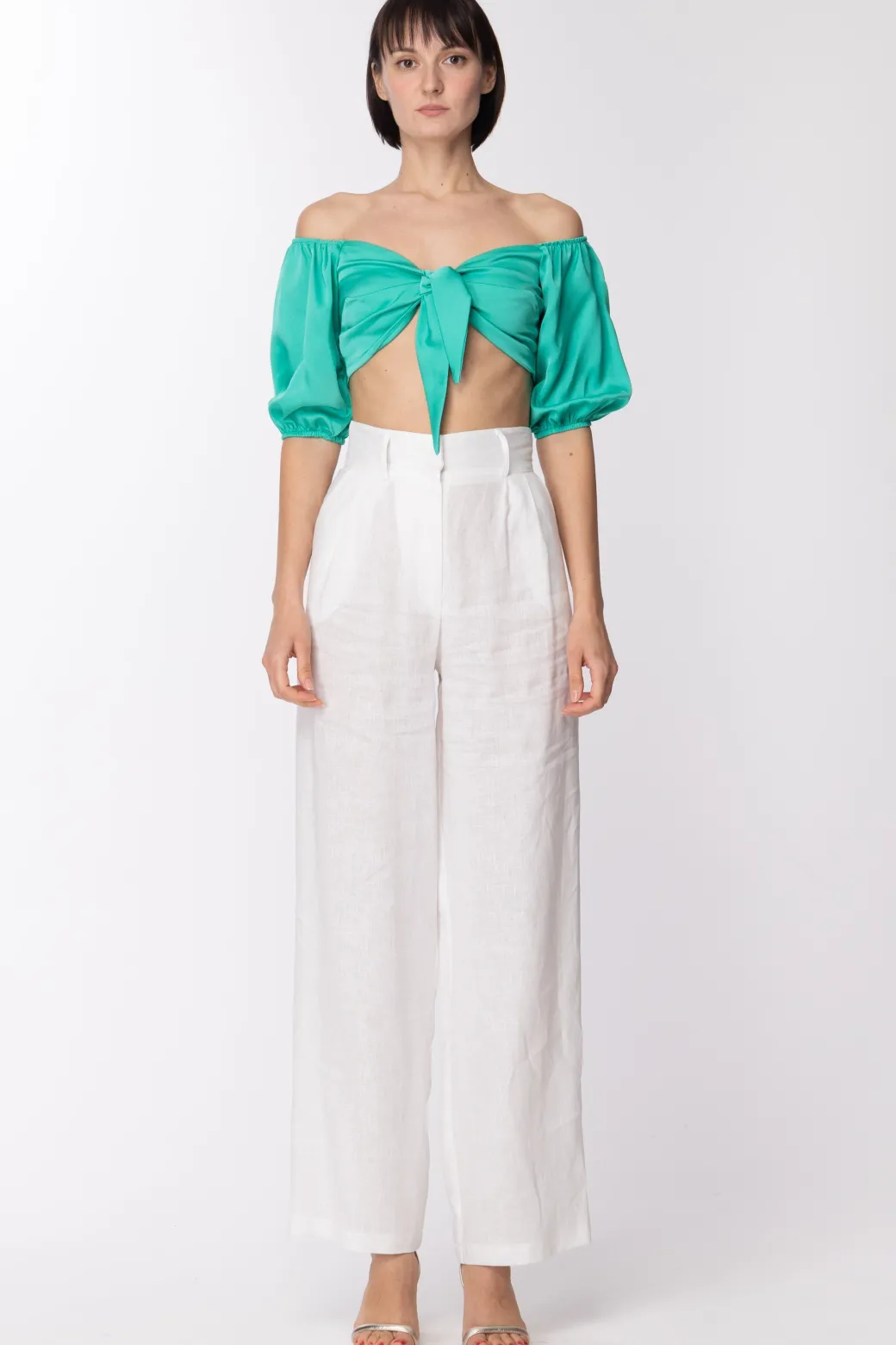 Dramèe Top con Nodo e ArricciatureMENTA