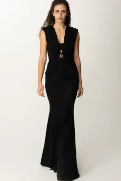 Elisabetta Franchi Abito Red Carpet In Lurex con ReggisenoNERO