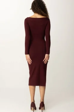 Elisabetta Franchi Abito In Maglia Off-shoulder con BottonciniROUGE NOIR