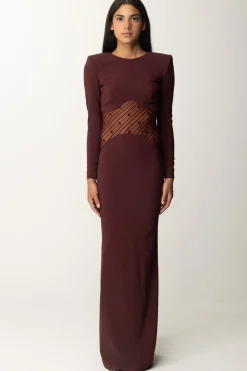 Elisabetta Franchi Abito Red Carpet con Inserto In TulleROUGE NOIR