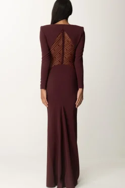 Elisabetta Franchi Abito Red Carpet con Inserto In TulleROUGE NOIR