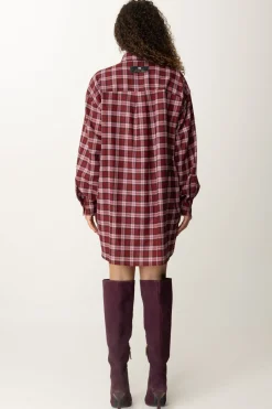 Elisabetta Franchi Abito Camicia In Lana Tartan con Patch RicamatoRED PASSION