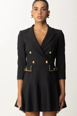 Elisabetta Franchi Abito Robe Manteau con Catena GroumetteNERO
