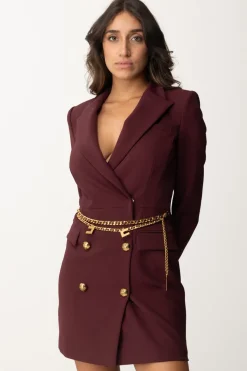 Elisabetta Franchi Abito Robe Manteau con CinturaROUGE NOIR