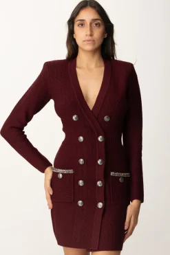 Elisabetta Franchi Abito In Maglia Doppiopetto con RicamoROUGE NOIR