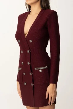 Elisabetta Franchi Abito In Maglia Doppiopetto con RicamoROUGE NOIR