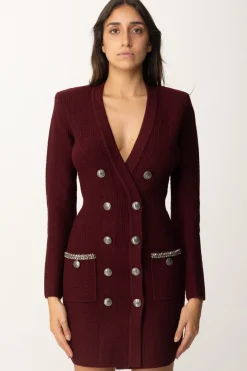 Elisabetta Franchi Abito In Maglia Doppiopetto con RicamoROUGE NOIR