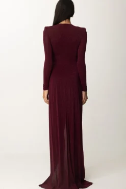 Elisabetta Franchi Abito Red Carpet In Lurex con Nodo CentraleROUGE NOIR