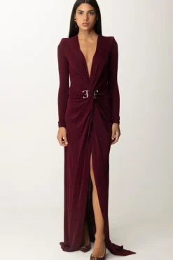 Elisabetta Franchi Abito Red Carpet In Lurex con Nodo CentraleROUGE NOIR