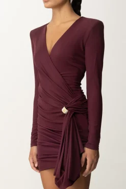 Elisabetta Franchi Abito In Jersey Drappeggiato con Schiena NudaROUGE NOIR