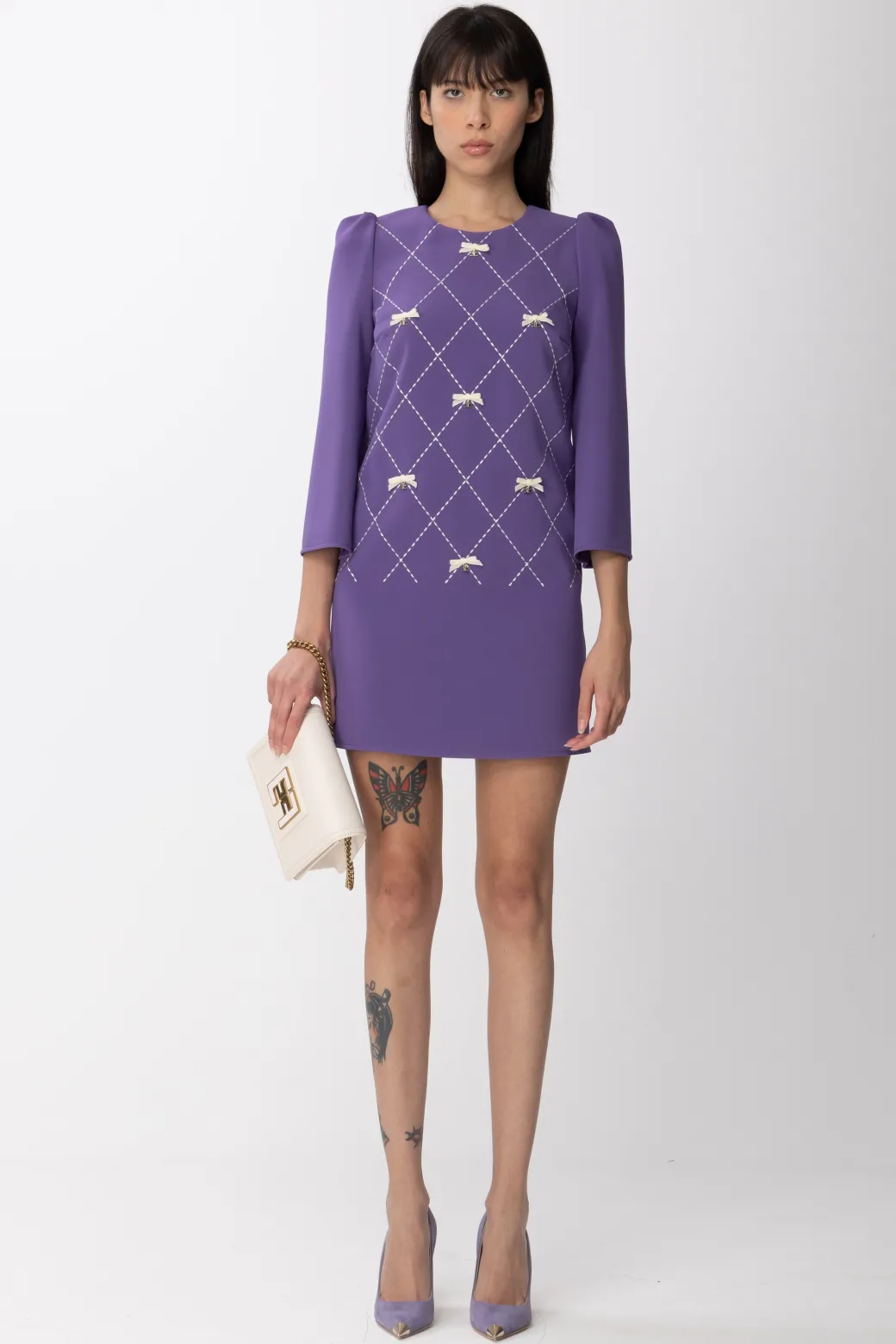 Elisabetta Franchi Abito a Sacchetto con Stampa LosangaAMETISTA