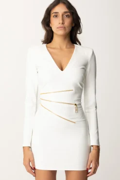 Elisabetta Franchi Abito Mini con Dettaglio ZipAVORIO