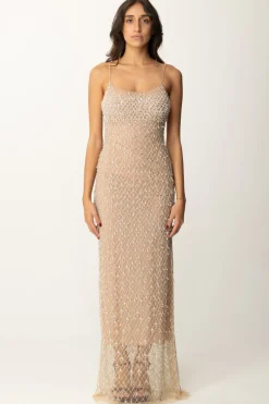 Elisabetta Franchi Abito Red Carpet In Tulle con Ricamo e StrassCRYSTAL