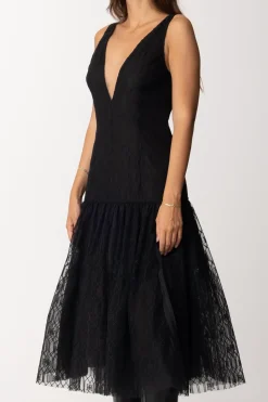 Elisabetta Franchi Abito Midi In TulleNERO