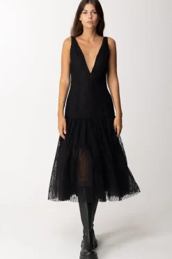 Elisabetta Franchi Abito Midi In TulleNERO