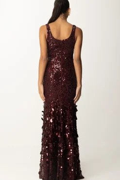 Elisabetta Franchi Abito Red Carpet In Georgette Ricamata con PaillettesROUGE NOIR