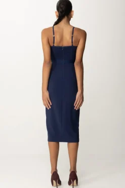 Elisabetta Franchi Abito Midi con Top Bustier In TulleNAVY