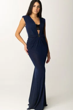 Elisabetta Franchi Abito Red Carpet In Lurex con ReggisenoNAVY/NERO