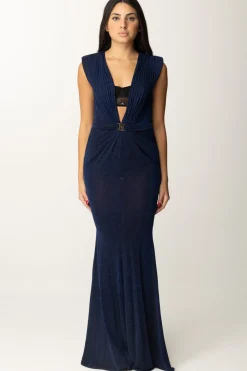 Elisabetta Franchi Abito Red Carpet In Lurex con ReggisenoNAVY/NERO