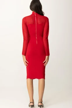 Elisabetta Franchi Abito Midi con Motivo ChevronRED PASSION