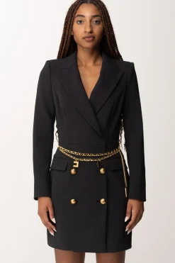 Elisabetta Franchi Abito Robe Manteau con CinturaNERO