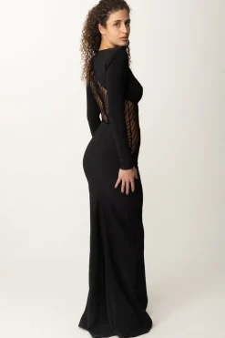 Elisabetta Franchi Abito Red Carpet con Inserto In TulleNERO