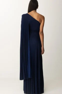 Elisabetta Franchi Abito Red Carpet Monospalla In LurexNAVY