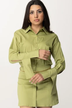 Elisabetta Franchi Abito Camicia Mini con CateninaPISTACCHIO