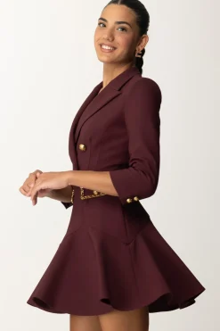 Elisabetta Franchi Abito Robe Manteau con Catena GroumetteROUGE NOIR