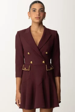 Elisabetta Franchi Abito Robe Manteau con Catena GroumetteROUGE NOIR