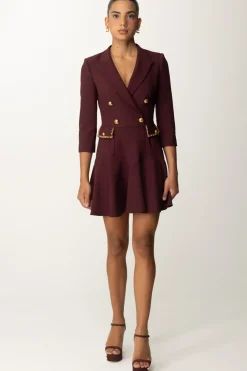 Elisabetta Franchi Abito Robe Manteau con Catena GroumetteROUGE NOIR