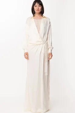 Elisabetta Franchi Abito Red Carpet In Seta con Body RicamatoBURRO