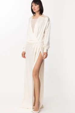 Elisabetta Franchi Abito Red Carpet In Seta con Body RicamatoBURRO