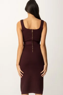 Elisabetta Franchi Abito Midi con CatenaROUGE NOIR