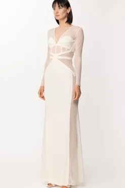 Elisabetta Franchi Abito Red Carpet con Inserti In TulleBURRO